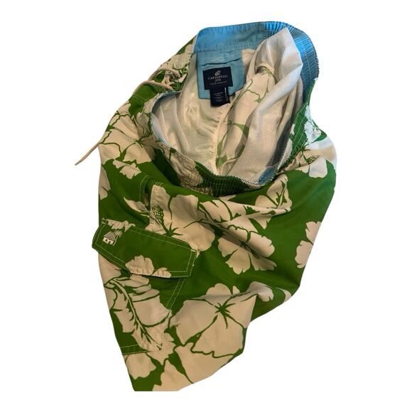 Caribbean Joe Hawaiian Kelly Green White Swim Trunks Rn0100576 Men’s Size XL - Picture 3 of 6